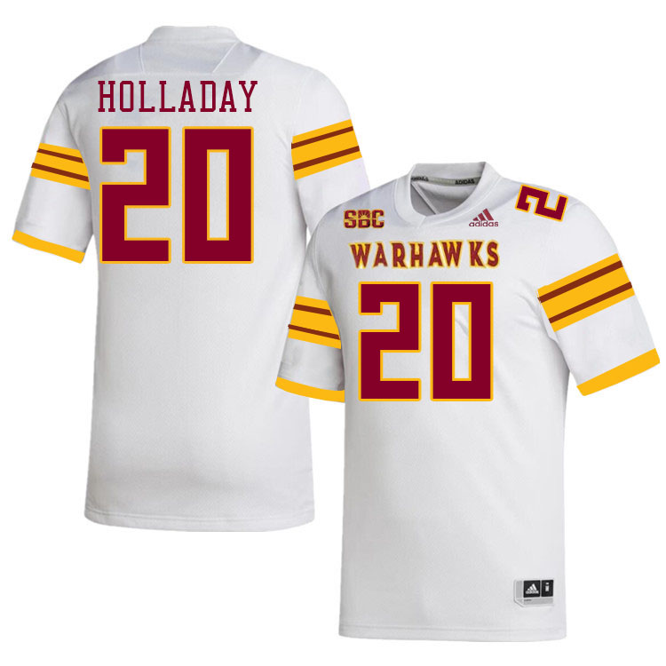 #20 John Wallace Holladay Louisiana-Monroe Warhawks College Football Jerseys Stitched-White